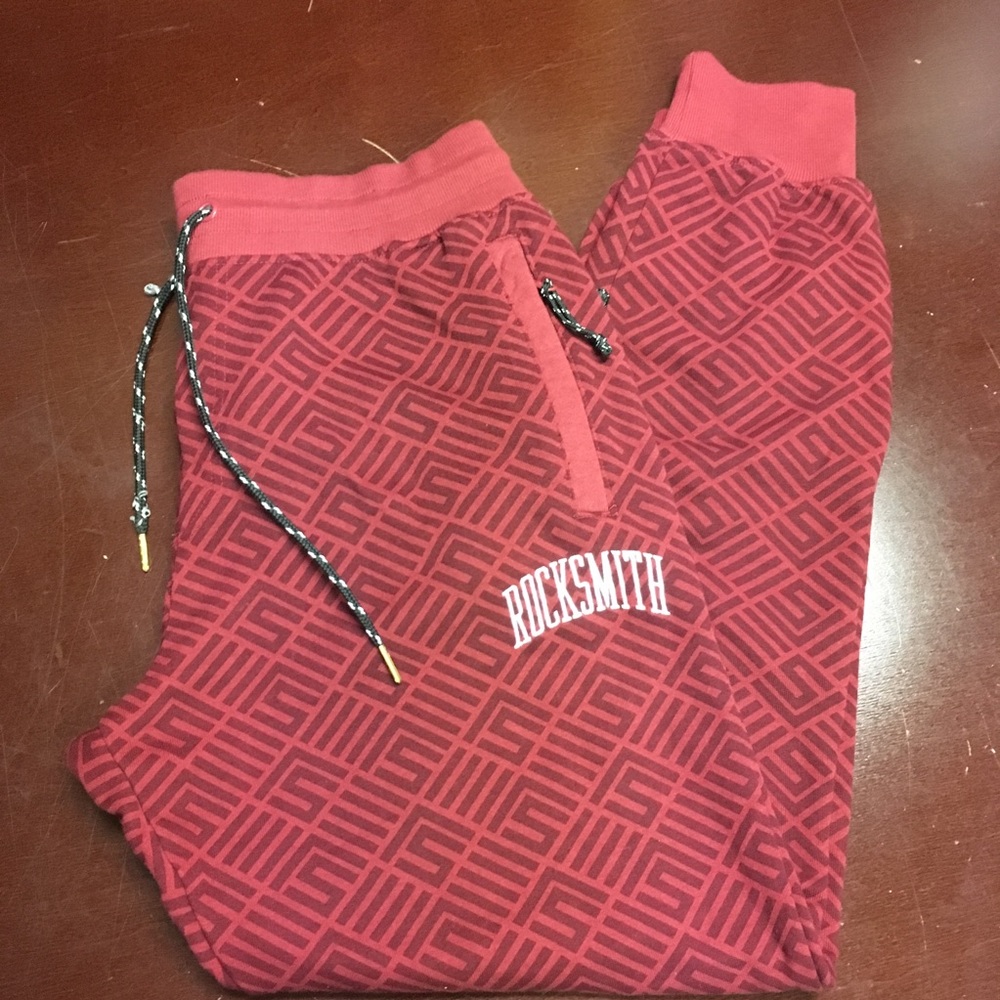 Rock Smith Drawstring Sweatpants Red Size Large.